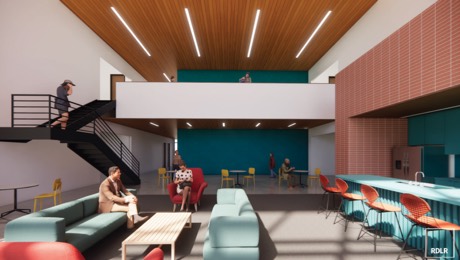 Rendering of inside lobby of future PSC building